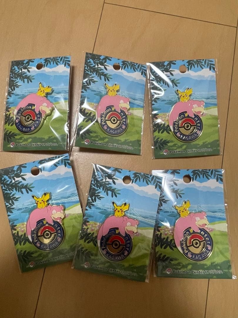 ポケモンセンター カガワ 香川 限定 ヤドン ピカチュウ ロゴピンズ　6個