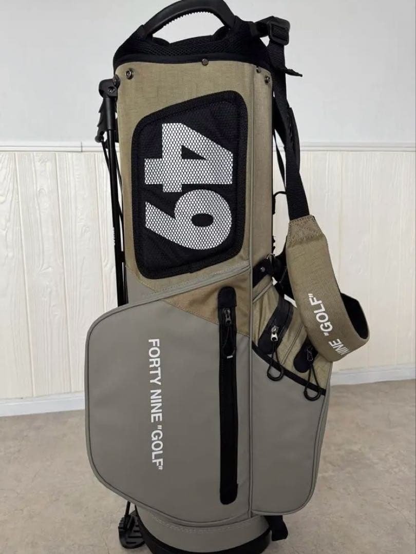 TFW49　キャディーバッグ　ベージュ　ネームタグ付き