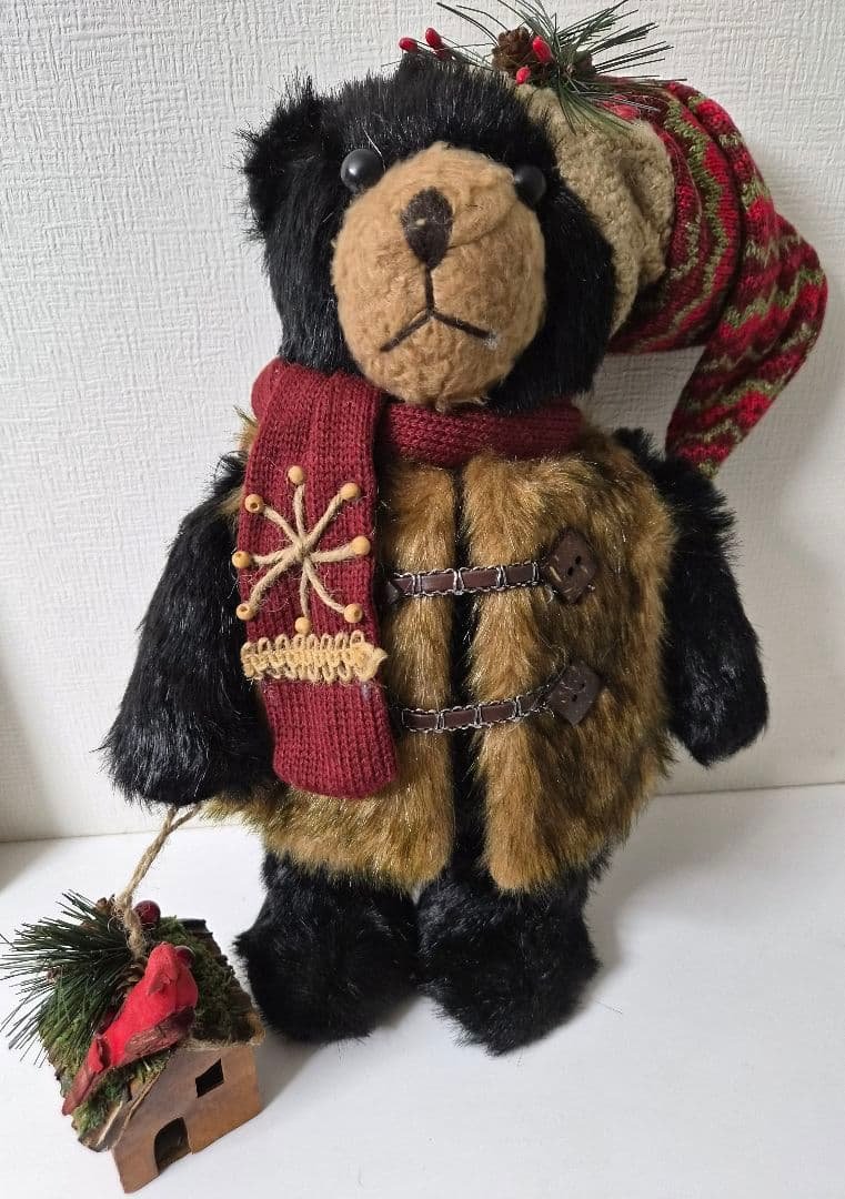 クリスマス　ベアー　くまのぬいぐるみ　ヴィンテージ　レトロ　激レア　輸入雑貨