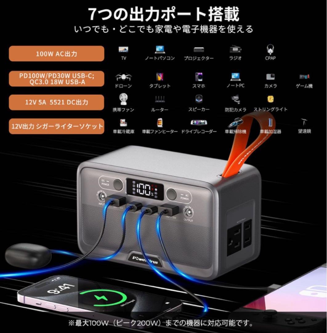 ❤️大特価❤️ ポータブル電源　89.6Wh AC DC 6つ出力ポート　急速充電