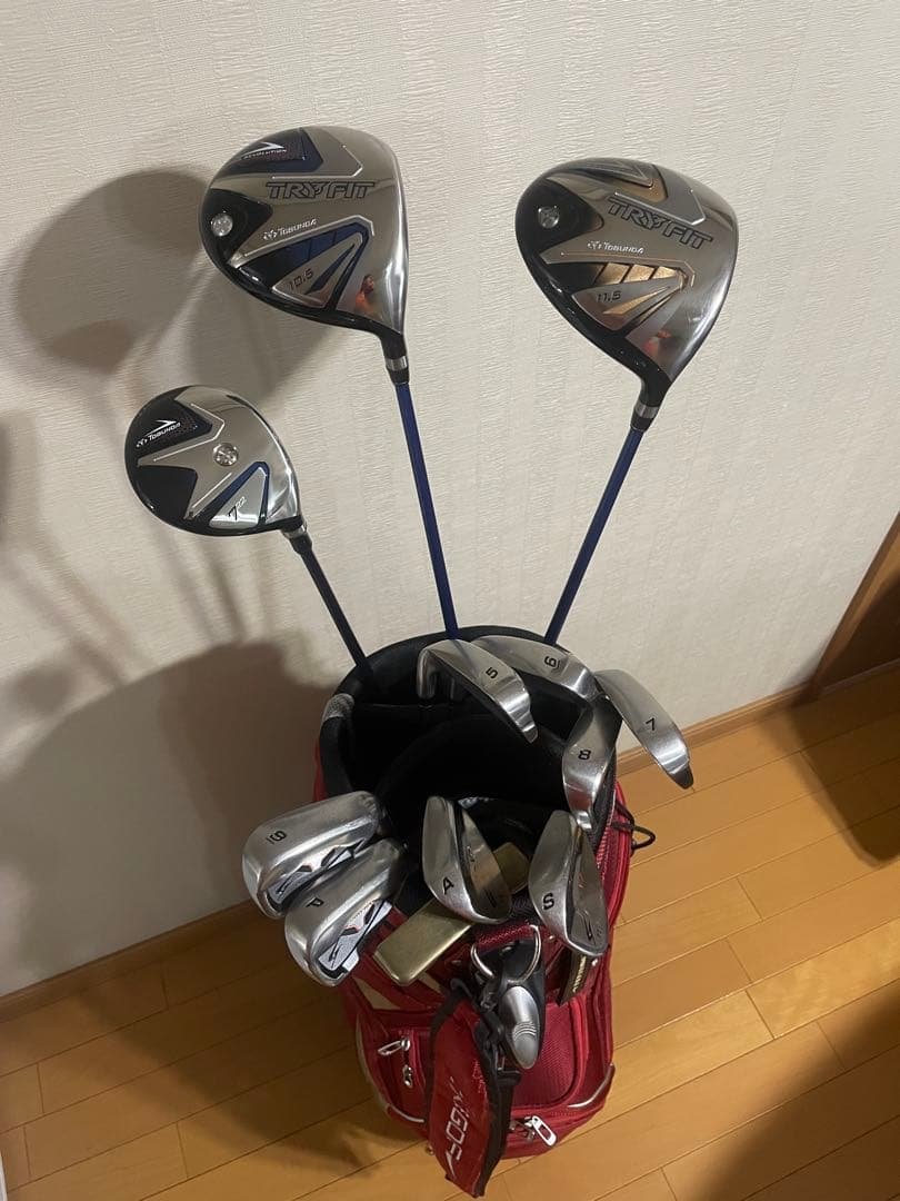 メンズフルセット12本 TRYFITウッド.ゴールデンプリックスV7.パター